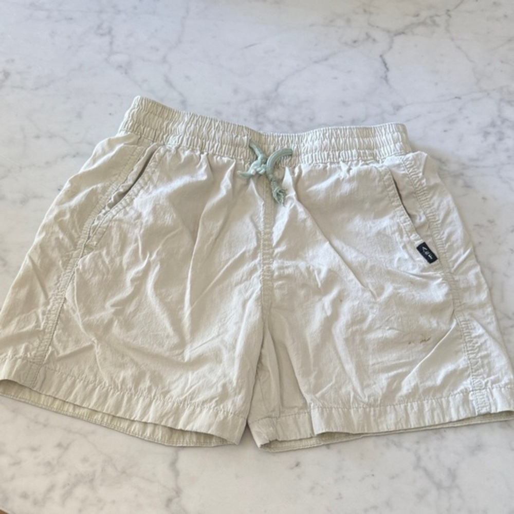 Abercrombie Kids Boys Swim Trunks Size 7 Tan Elastic Waist Summer Beach